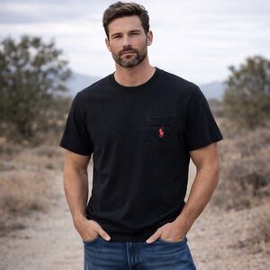 Polo by Ralph Lauren Black Tee with Red Emblem